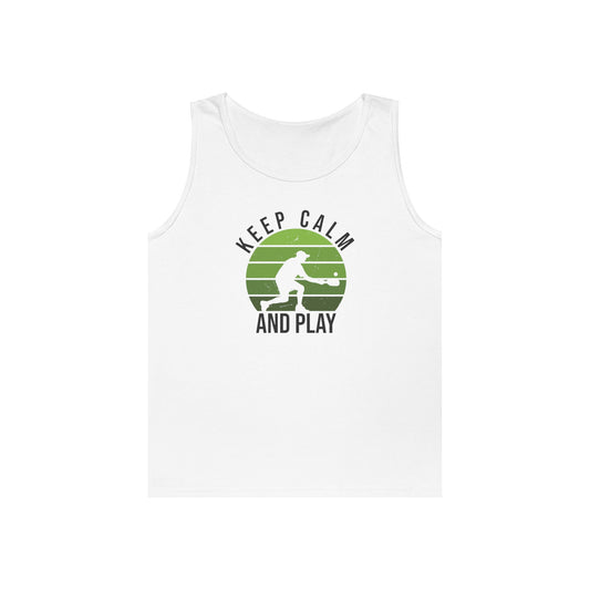 Women's Stylish Pickleball Tank Top - Keep Calm and Play White