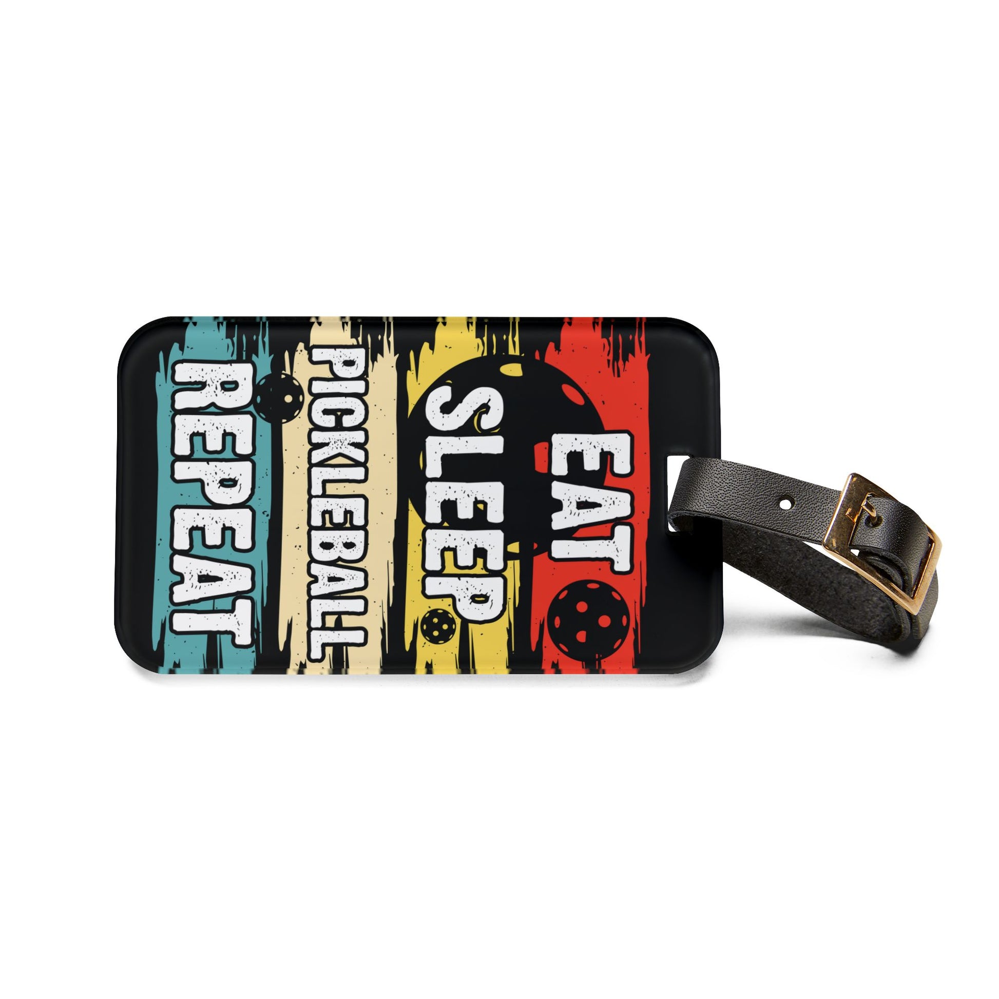 Pickleball Cool Luggage Tag - Eat Sleep Pickleball Repeat Retro