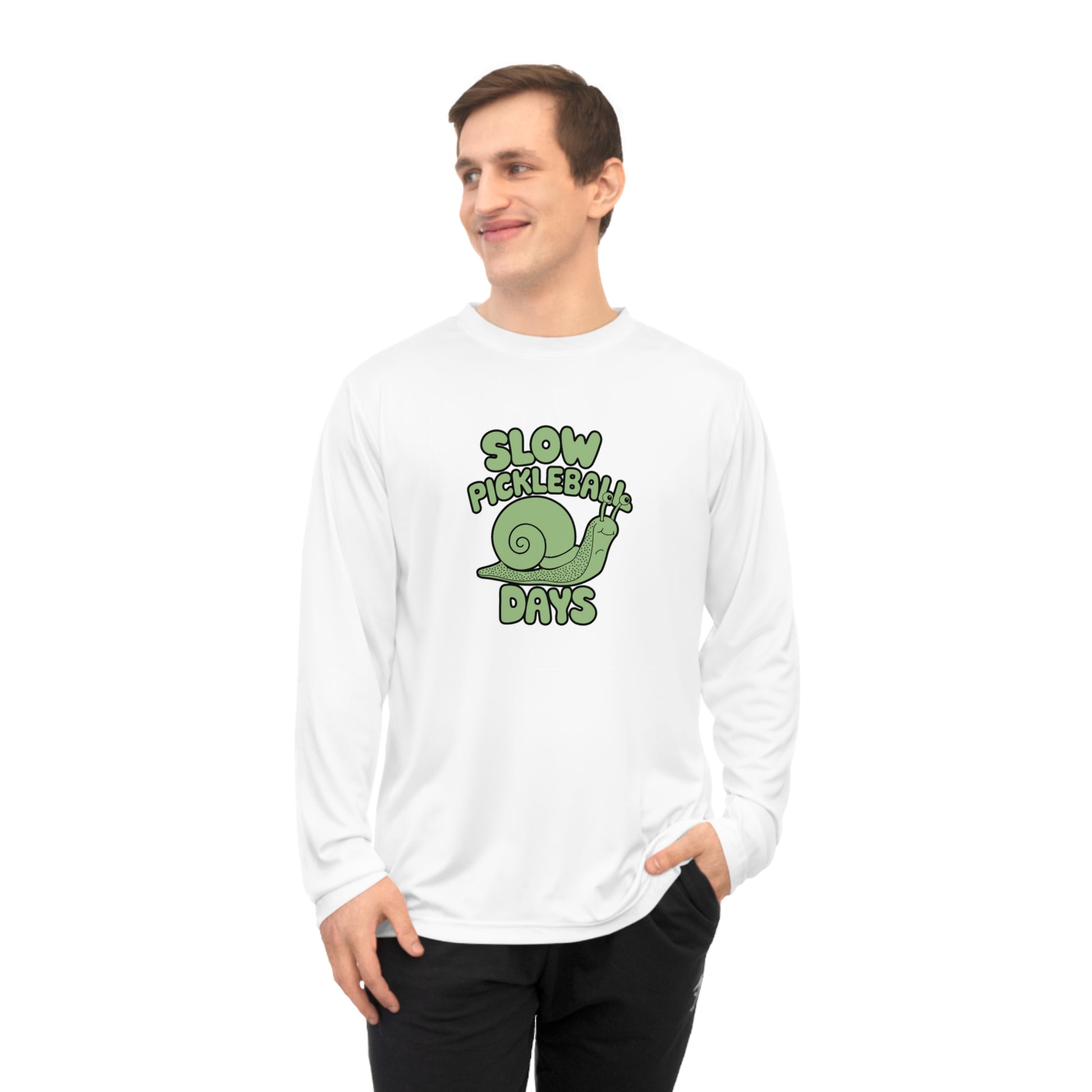 Men's Eye-Catching Pickleball Long Sleeves top - Slow Pickleball Days