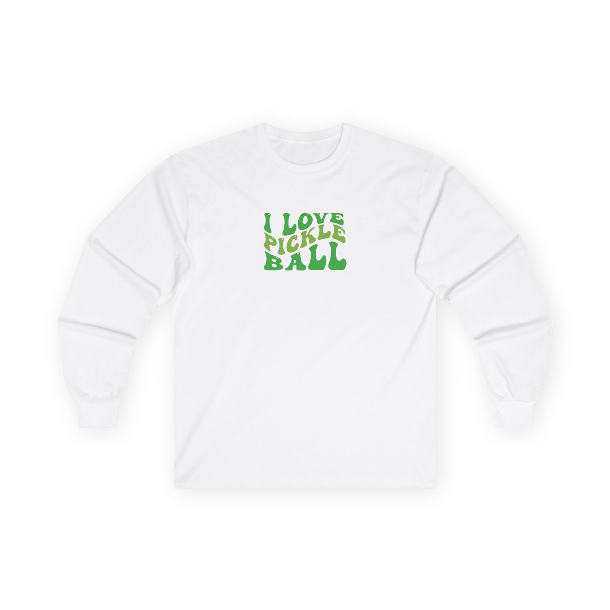 Women's Cute Pickleball Long Sleeves top - I Love Pickleball White