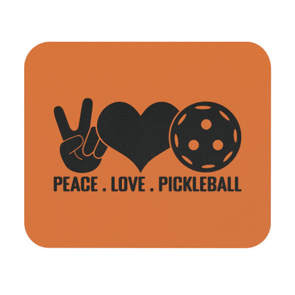 Pickleball Cheerful Mouse pad - Peace. Love. Pickleball Orange
