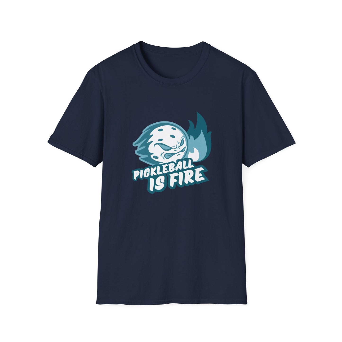 Men's Funny Pickleball T-Shirt - Pickleball Is Fire Navy