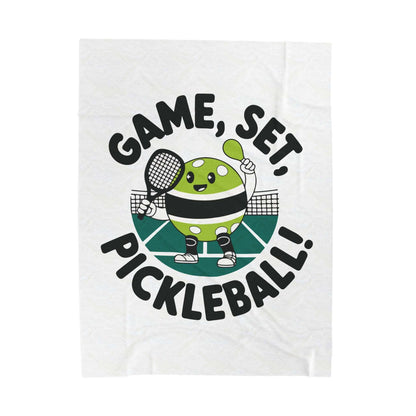Pickleball Durable Blanket - Game, Set, Pickleball White