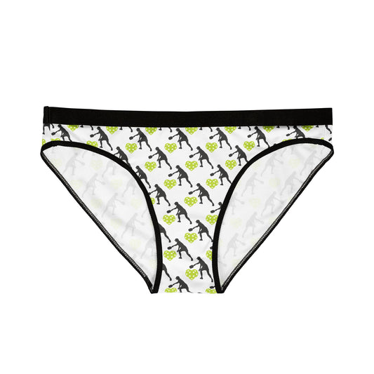 Women's Funny Pickleball Brief - Multi design White