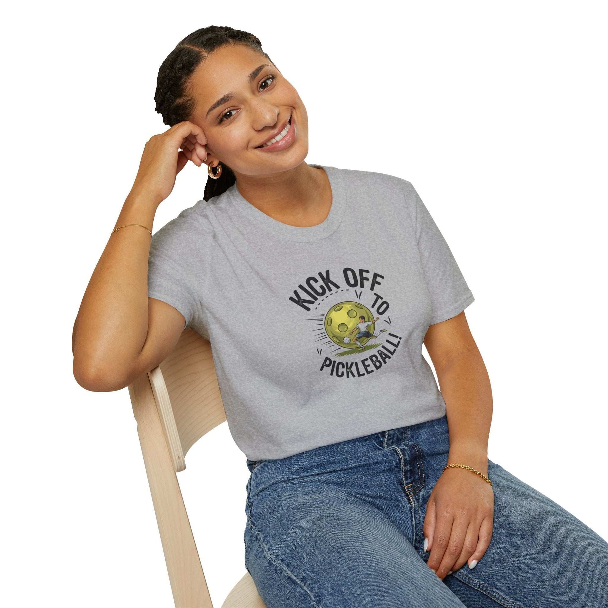 Women's Stylish Pickleball T-shirt - Kick Off to Pickleball