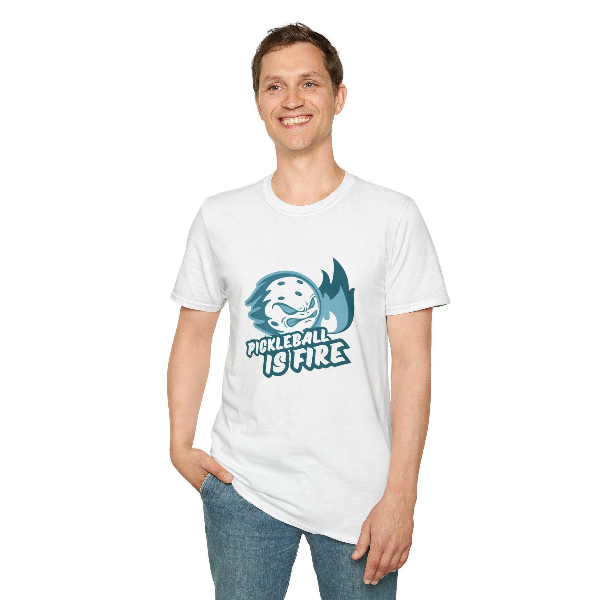 Men's Funny Pickleball T-Shirt - Pickleball Is Fire