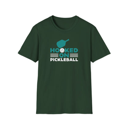 Men's Comfy Pickleball T-shirt - Hooked on Pickleball Green