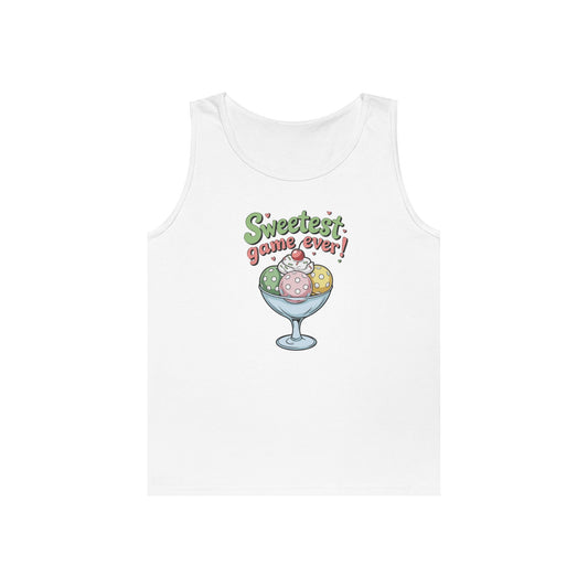 Women's Cute Pickleball Tank Top - Sweetest Game Ever White