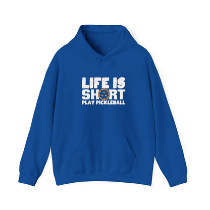 Women's Quirky Pickleball Hoodie - Life Is Short Play Pickleball Royal