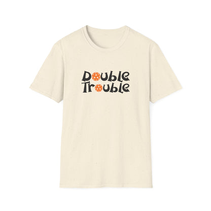 Men's Funny Pickleball T-shirt - Double Trouble Beige