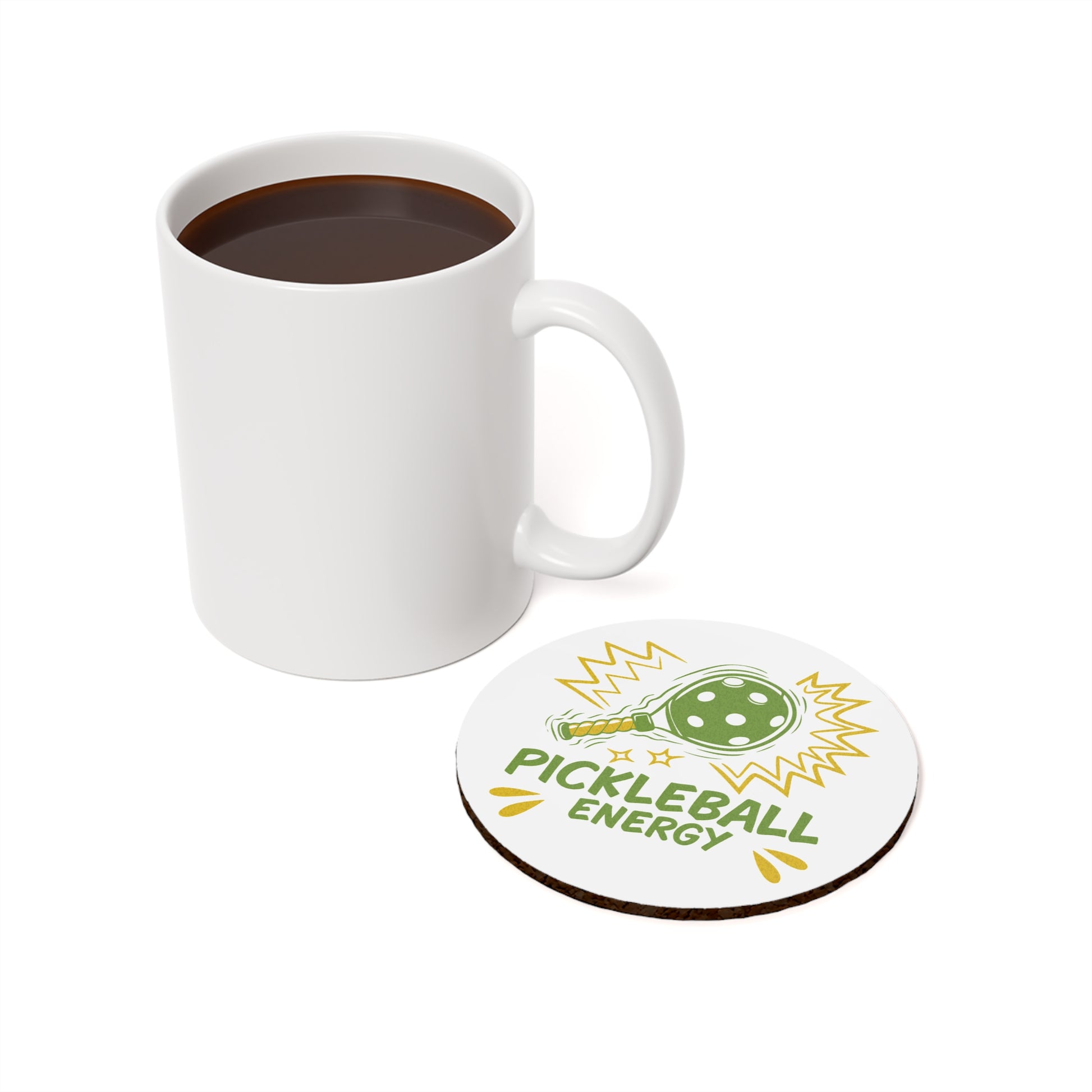 Pickleball Stylish Cork Coaster - Pickleball Energy