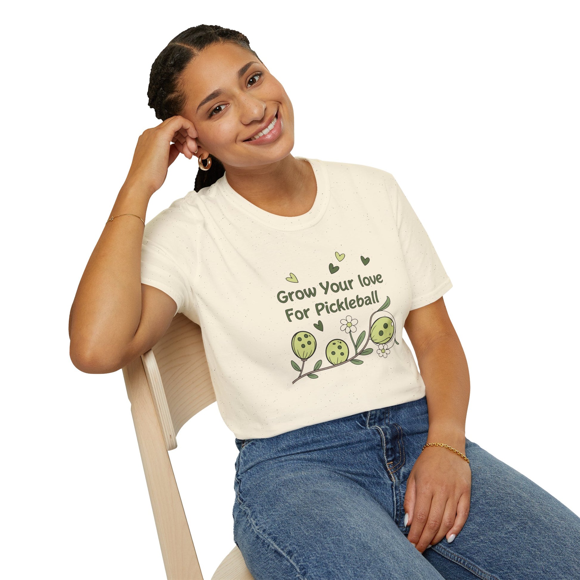 Women's Unique Pickleball T-shirt - Grow Your Love For Pickleball