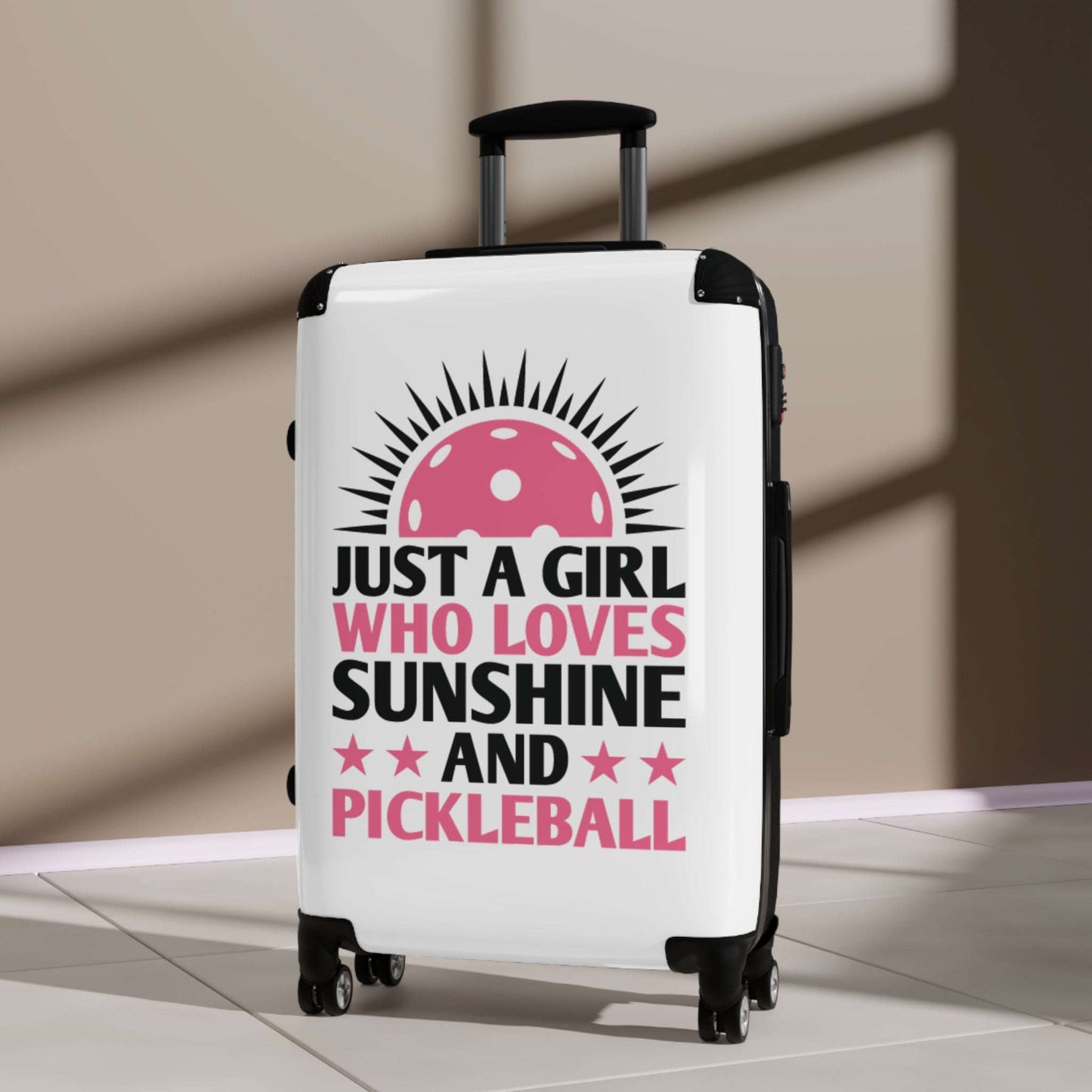 Pickleball Cute Suitcase - Just a Girl Who Loves Sunshine & Pickleball