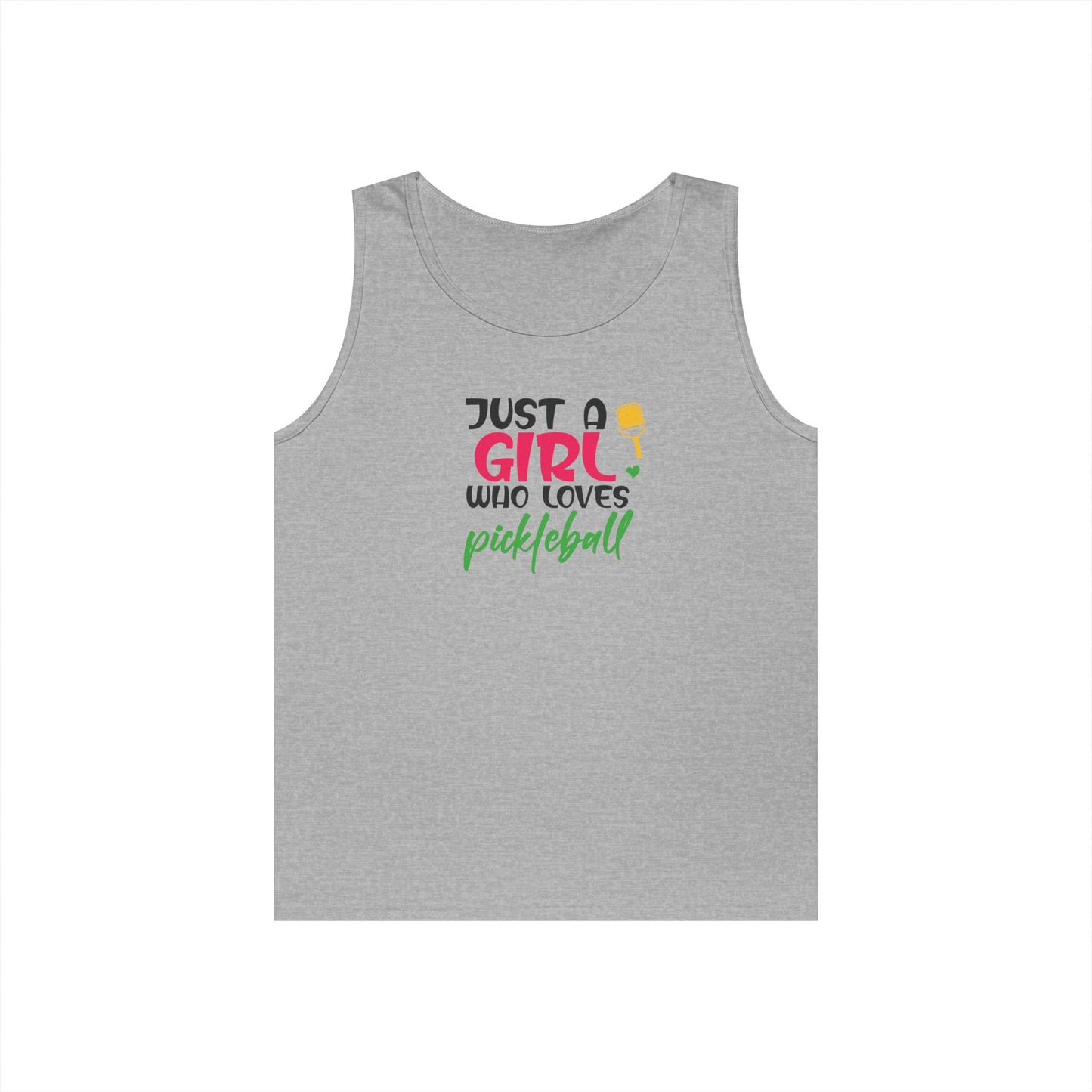 Women's Soft Pickleball Tank Top - Just a Girl Who Loves Pickleball Gray
