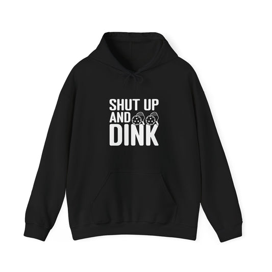 Men's Hilarious Pickleball Hoodie - Shut Up and Dink Black