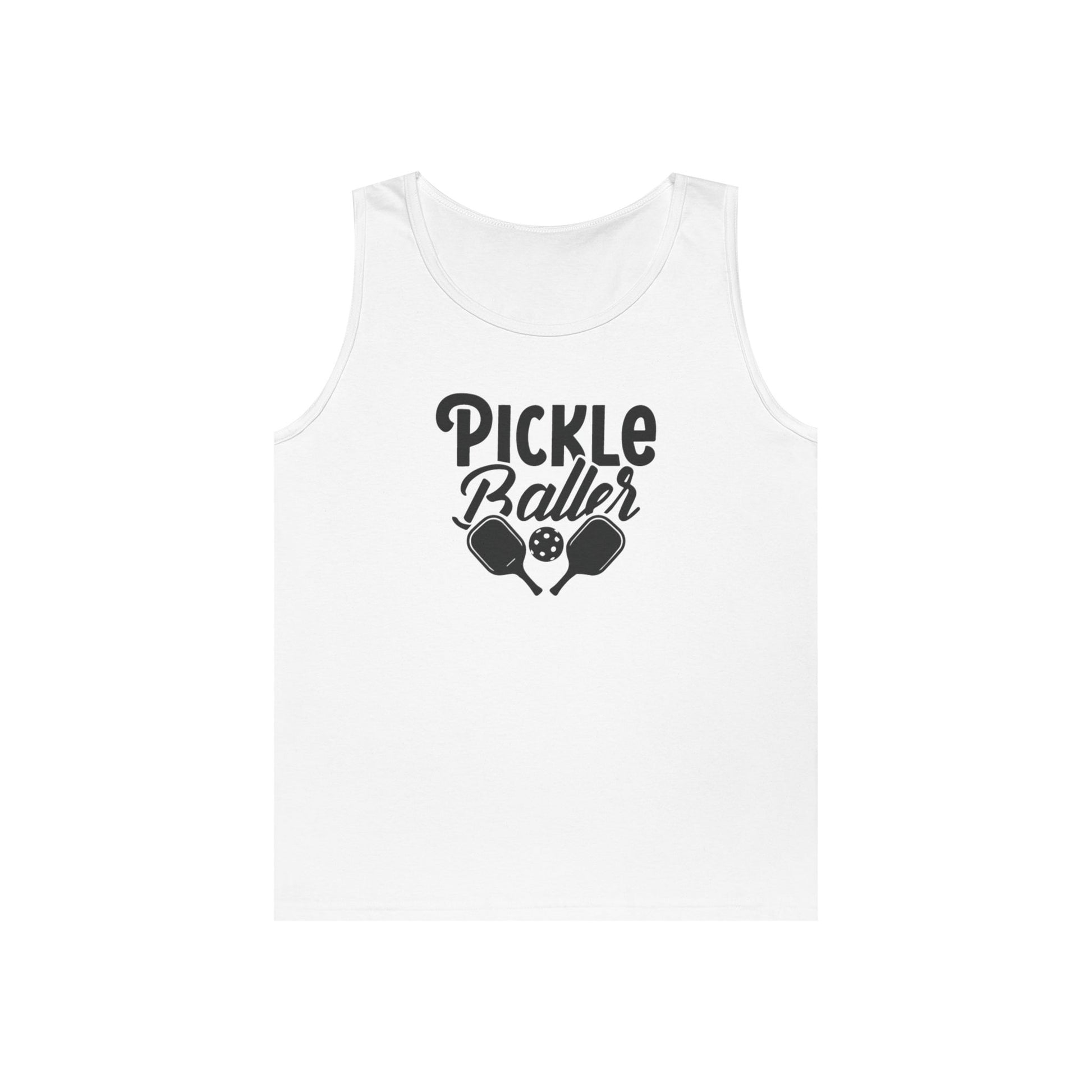 Men's Durable Pickleball Tank Top - Pickleballer White