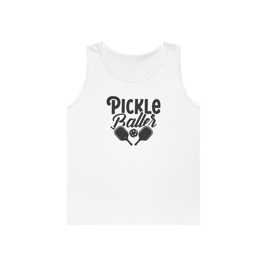 Men's Durable Pickleball Tank Top - Pickleballer White