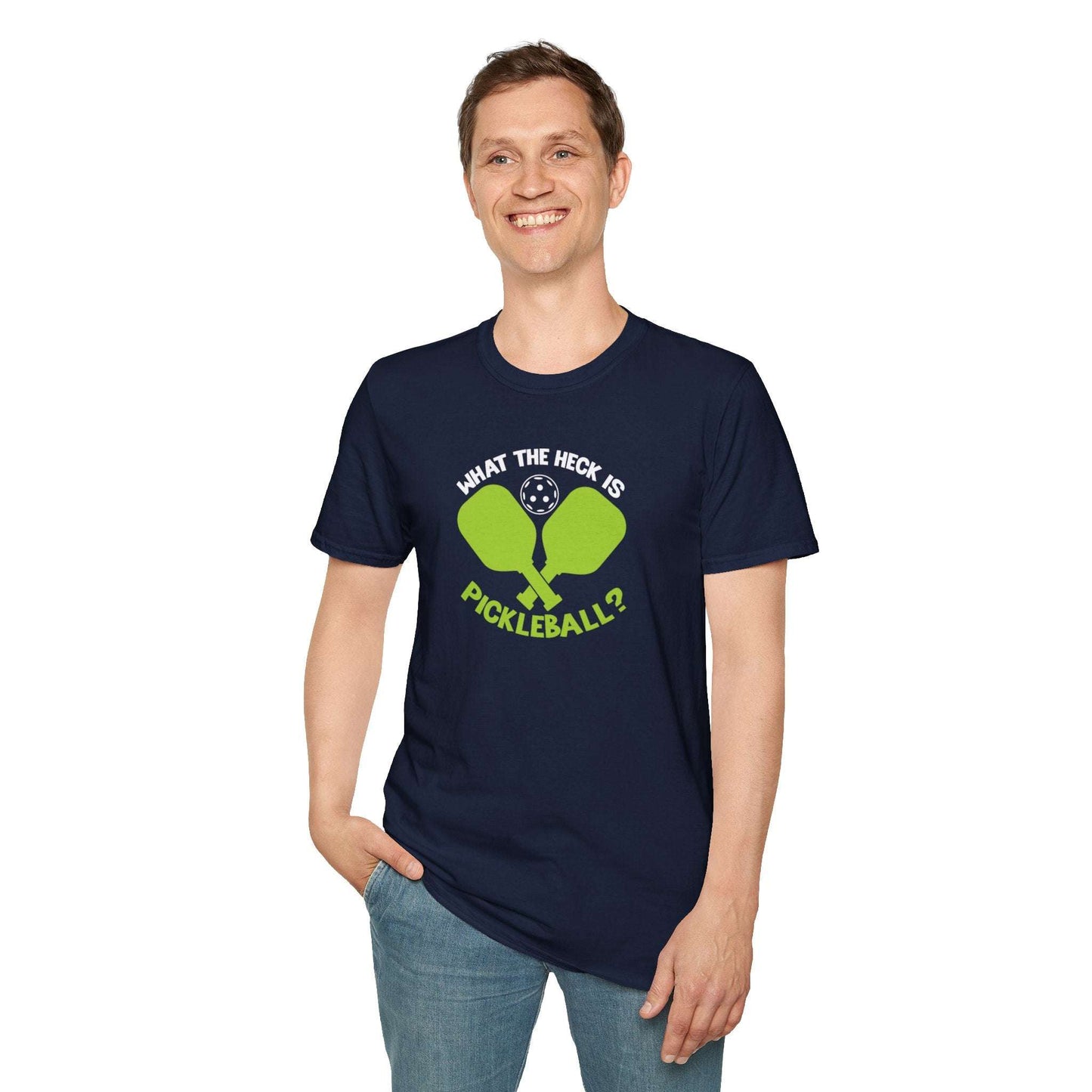 Men's Funny Pickleball T-shirt - What the Heck Is Pickleball?