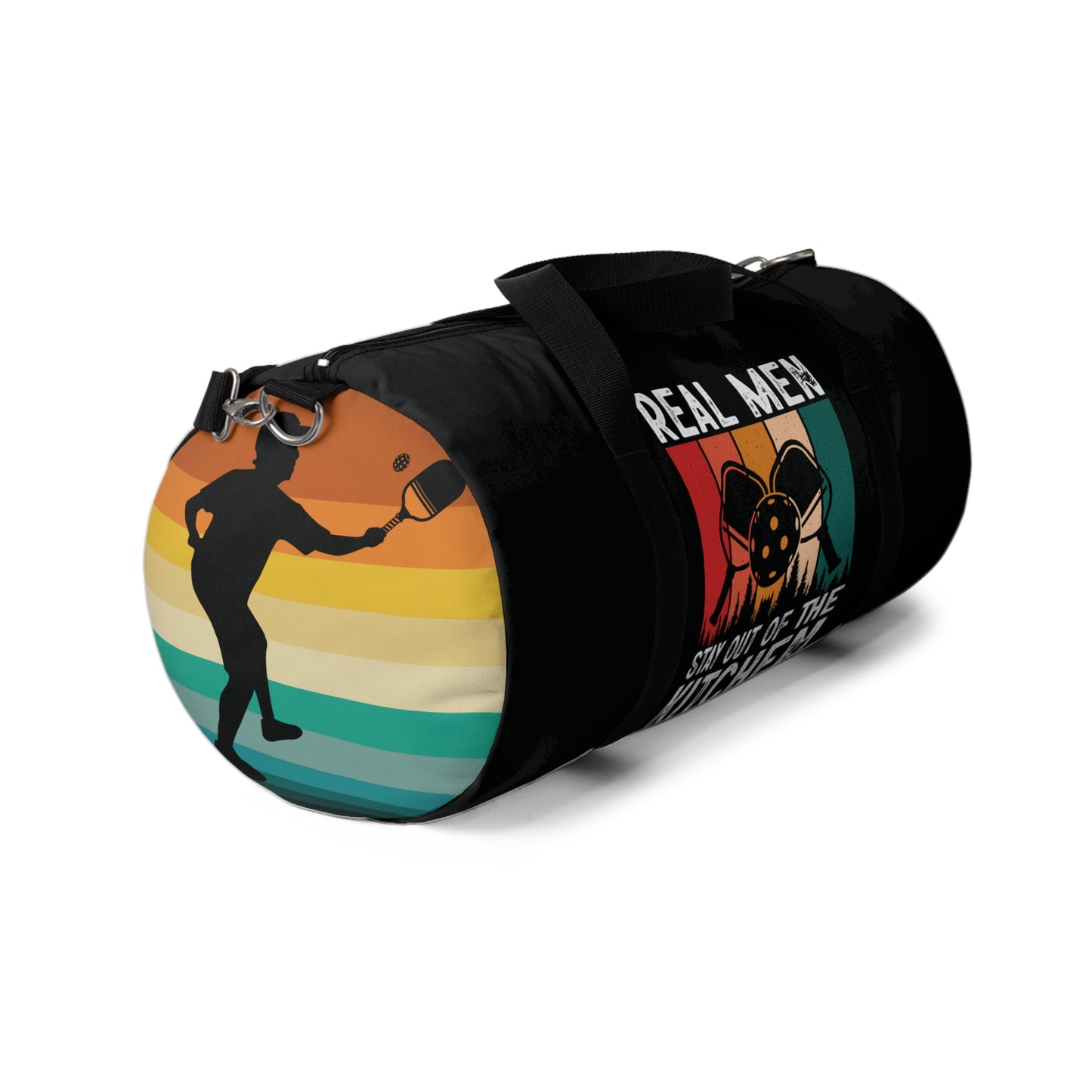 Pickleball Cool Duffel Bag - Real Men Stay Out Of The Kitchen Retro
