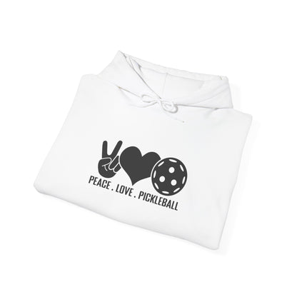 Women's Comfy Pickleball Hoodie - Peace, Love, Pickleball