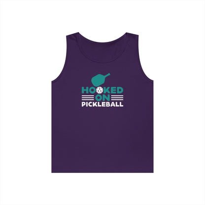 Men's Durable Pickleball Tank Top - Hooked on Pickleball Purple