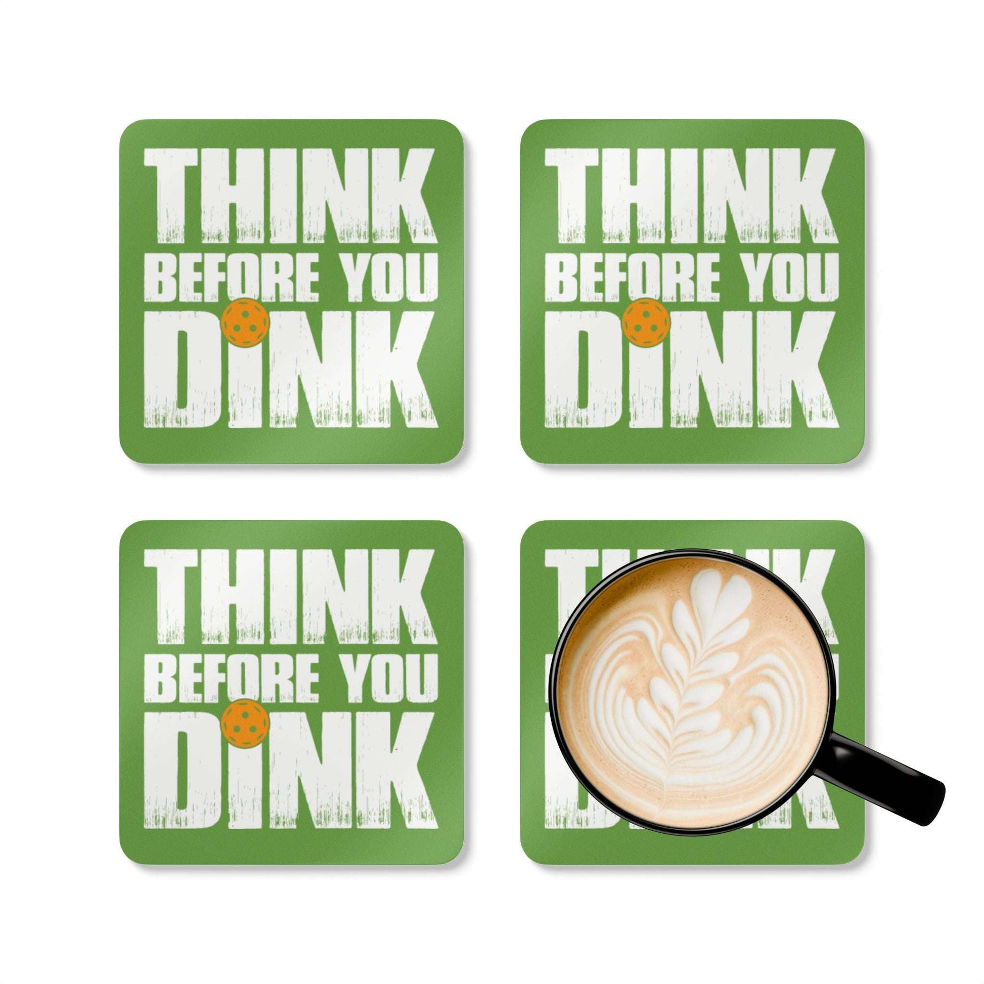 Funny Pickleball Cork Coaster Set of 4 - Think Before you Dink