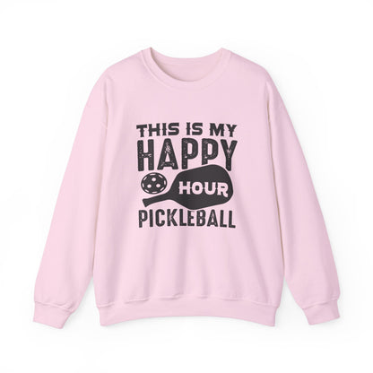 Women's Pickleball Sweatshirt - This is My Happy Hour Pickleball Pink