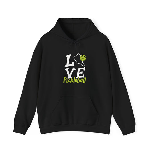 Women's Comfy Pickleball Hoodie - Love Pickleball Black