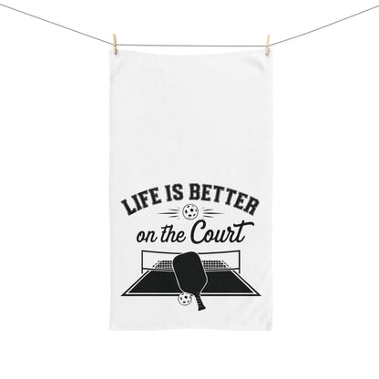 Pickleball Stylish Hand Towel - Life Is Better on the Court