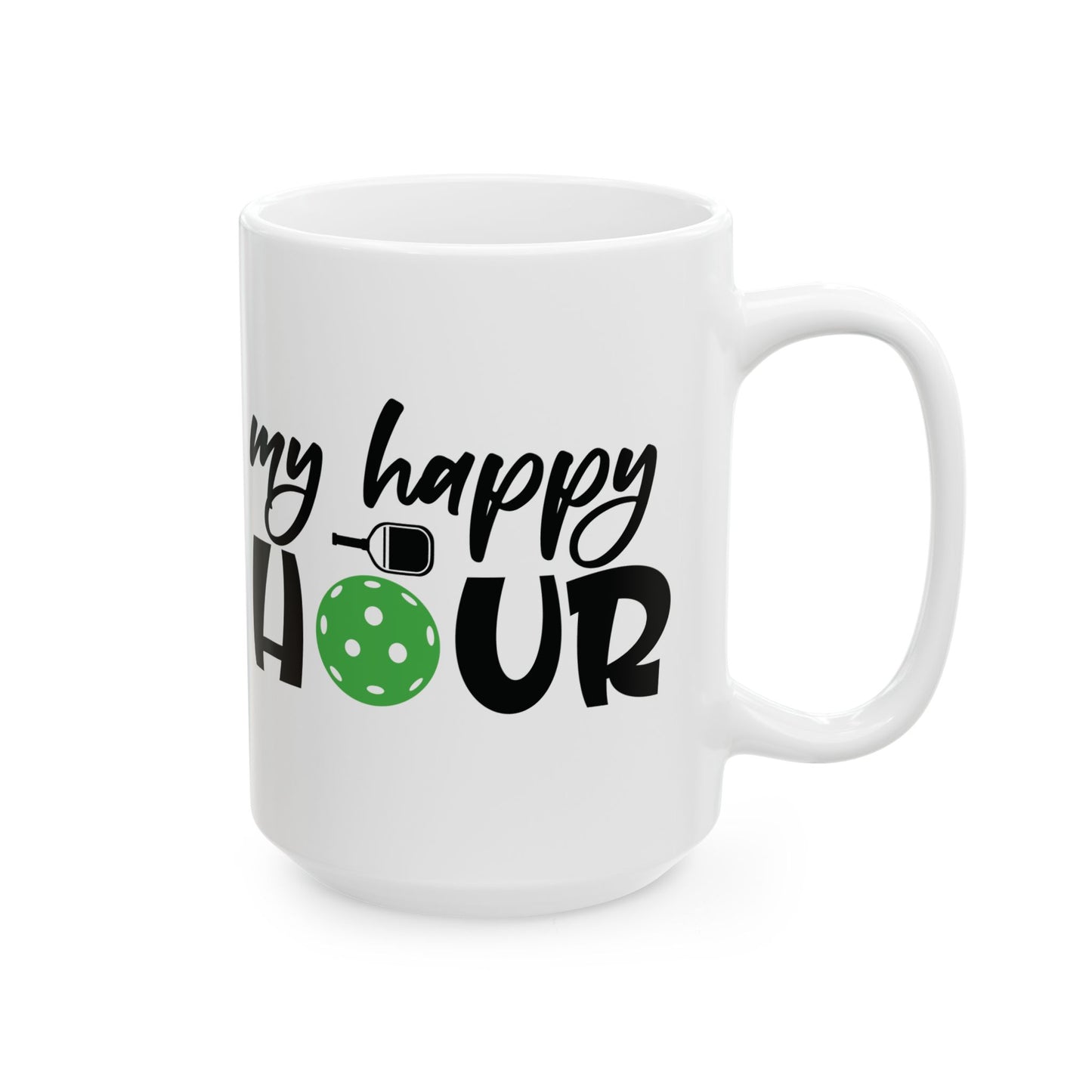 Pickleball Cheerful Mug - My Happy Hour White