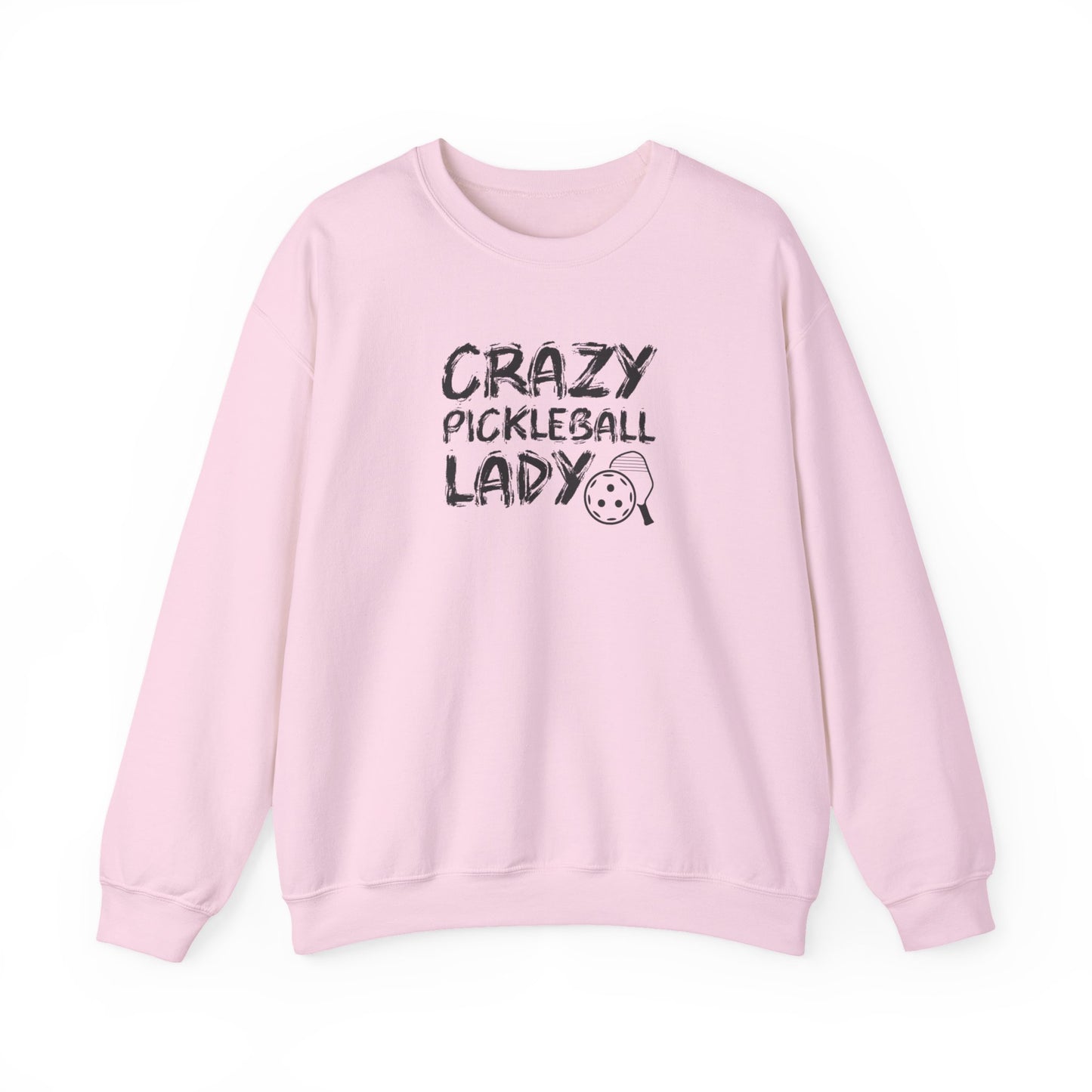 Women's Funny Pickleball Sweatshirt - Crazy Pickleball Lady Pink
