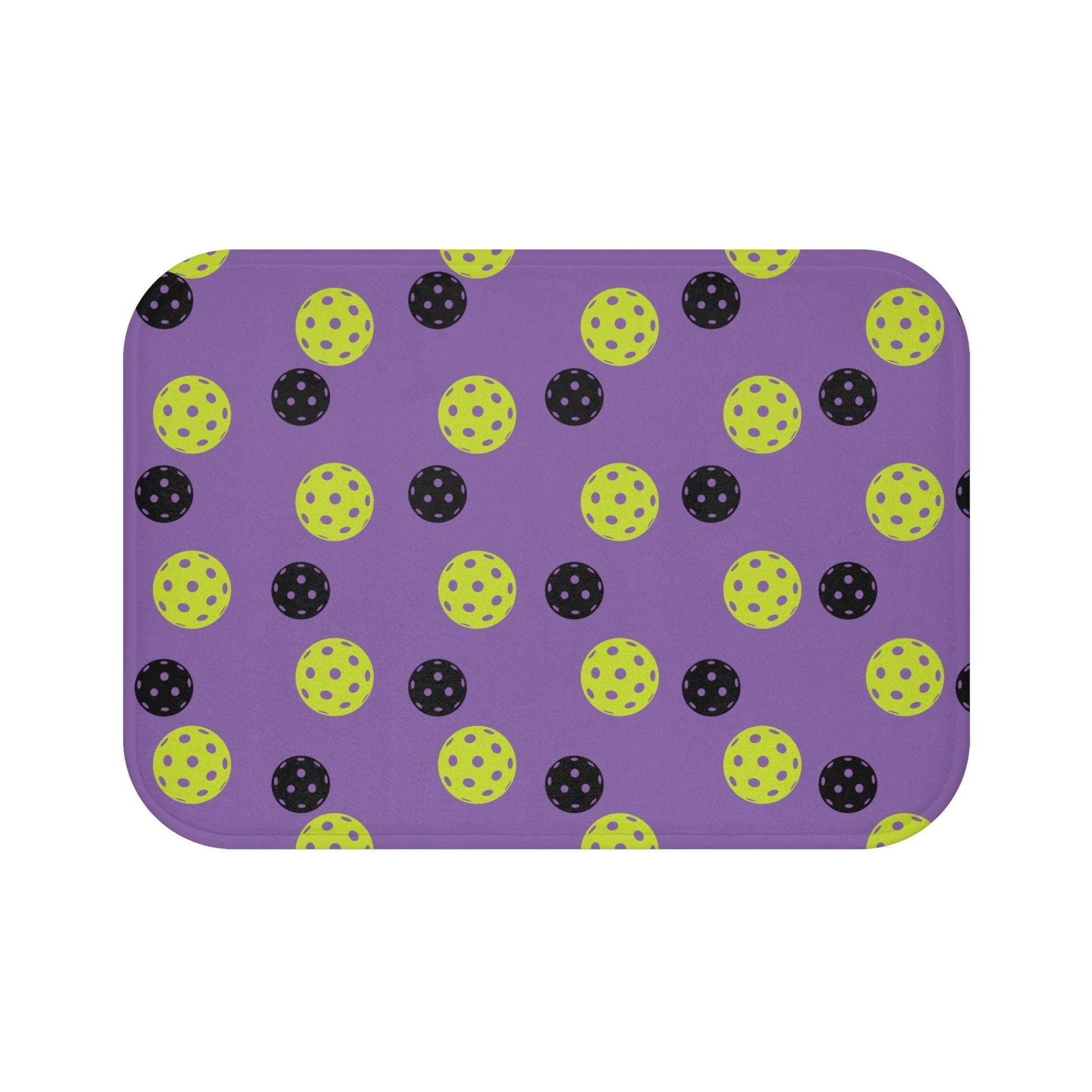 Pickleball Fun Bath mat - Balls Pattern Purple