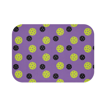 Pickleball Fun Bath mat - Balls Pattern Purple