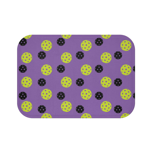 Pickleball Fun Bath mat - Balls Pattern Purple