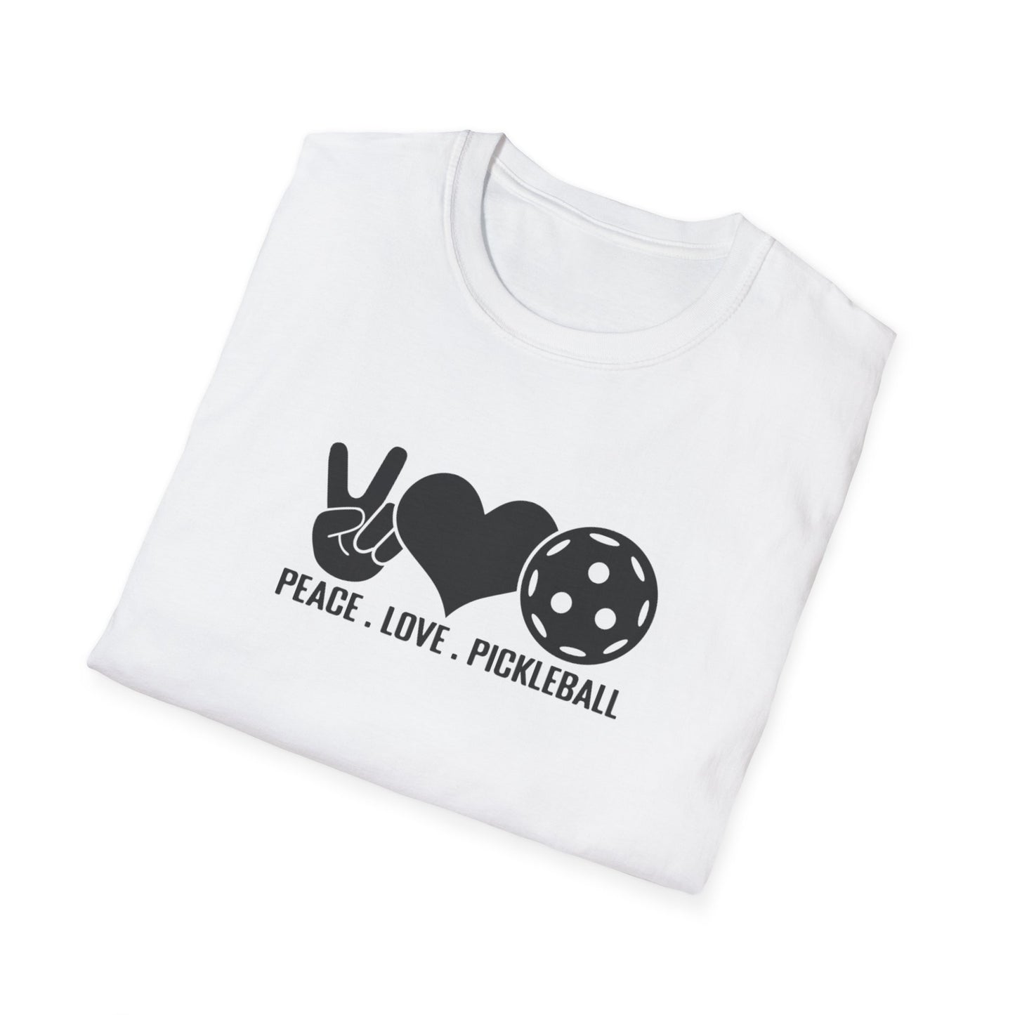 Women's Stylish Pickleball T-shirt - Peace, Love, Pickleball