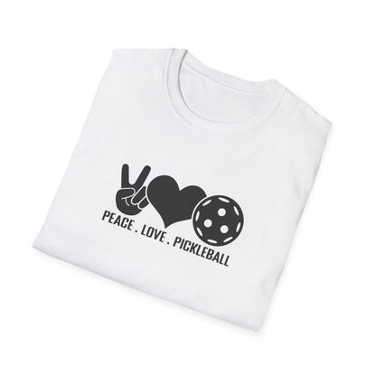 Women's Stylish Pickleball T-shirt - Peace, Love, Pickleball