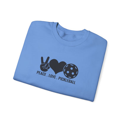 Men's Comfy Pickleball Sweatshirt - Peace, Love, Pickleball