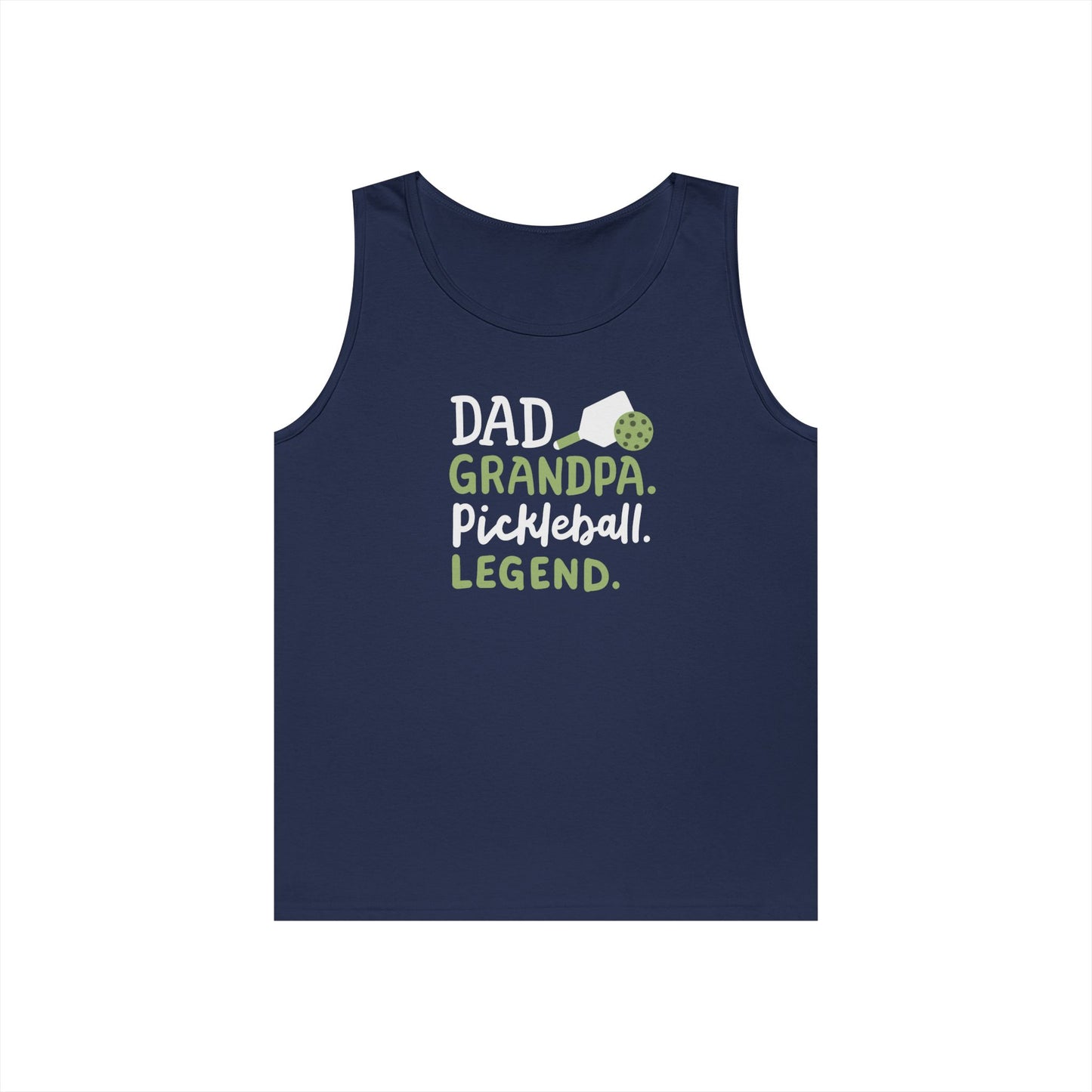 Men's Cool Pickleball Tank Top - Dad Grandpa Pickleball Legend Navy