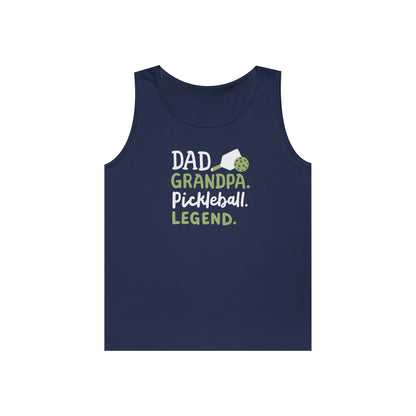 Men's Cool Pickleball Tank Top - Dad Grandpa Pickleball Legend Navy