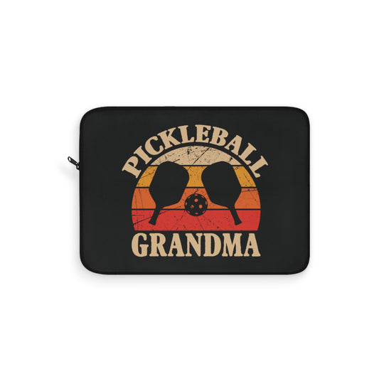 Pickleball Lightweight Laptop Sleeve - Pickleball Grandma Black