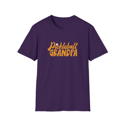 Men's Comfy Pickleball T-shirt - Pickleball Grandpa Purple