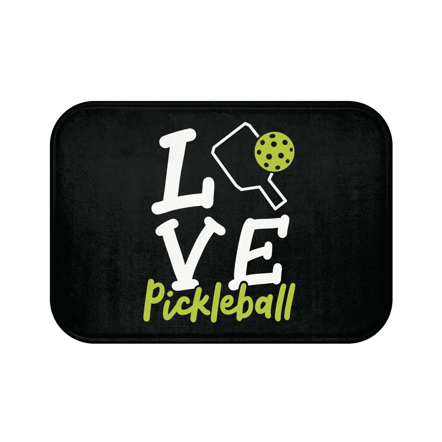 Pickleball Trendy Bath mat - Love Pickleball Black