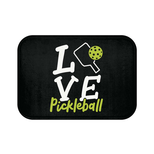 Pickleball Trendy Bath mat - Love Pickleball Black