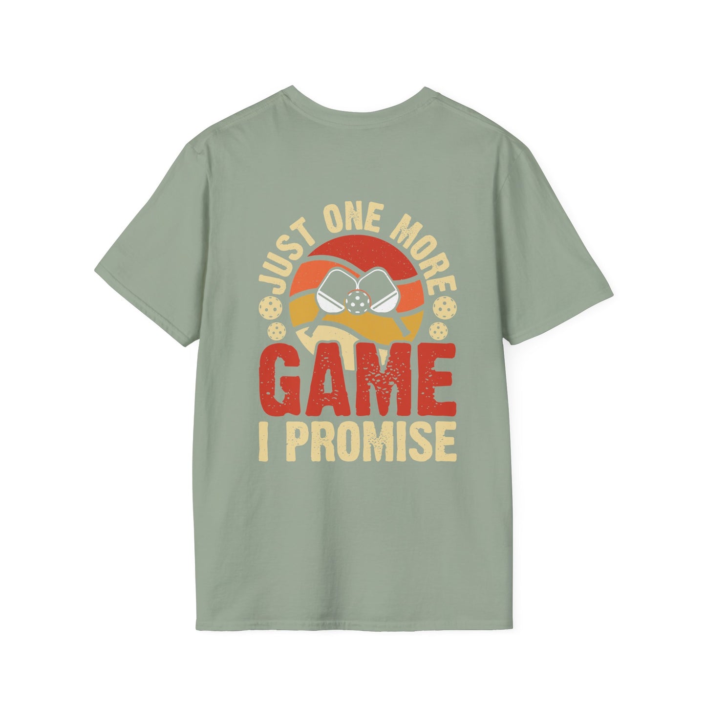 Men's Funny Pickleball T-Shirt - Just One More Game I Promise Retro