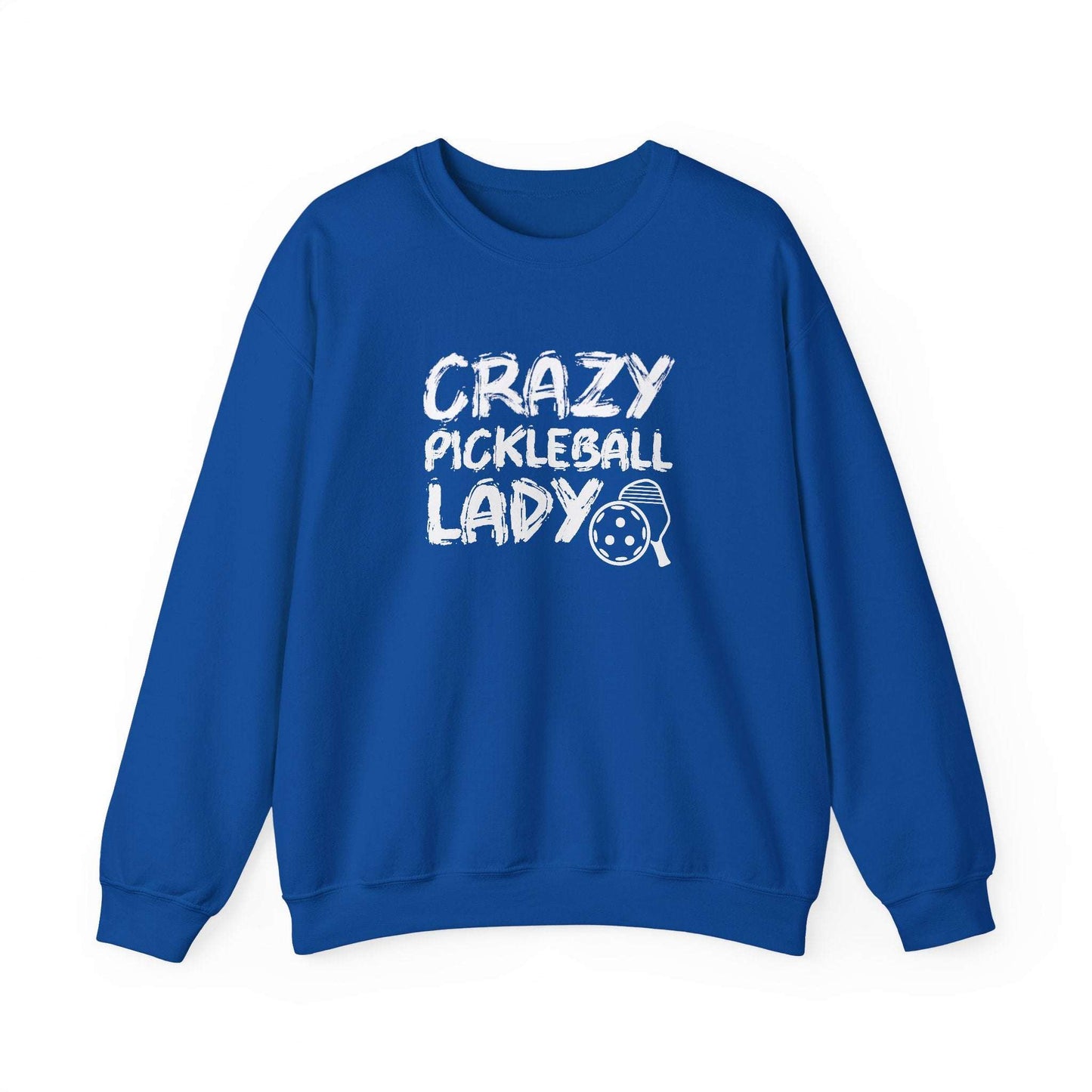Women's Funny Pickleball Sweatshirt - Crazy Pickleball Lady Royal