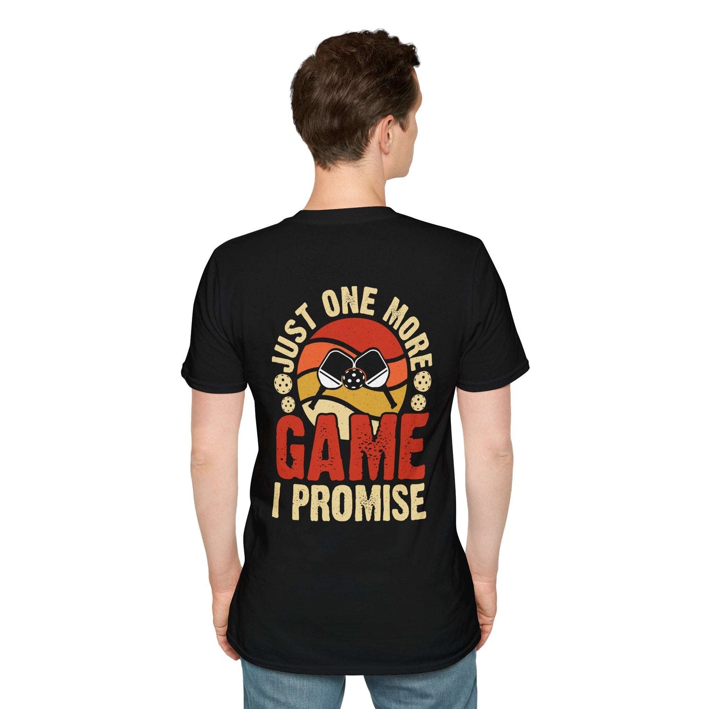 Men's Funny Pickleball T-Shirt - Just One More Game I Promise Retro