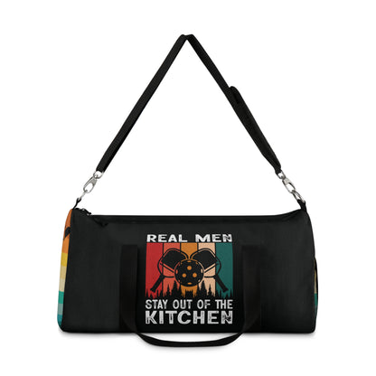 Pickleball Cool Duffel Bag - Real Men Stay Out Of The Kitchen Retro