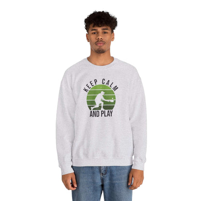 Men's Durable Pickleball Sweatshirt - Keep Calm and Play