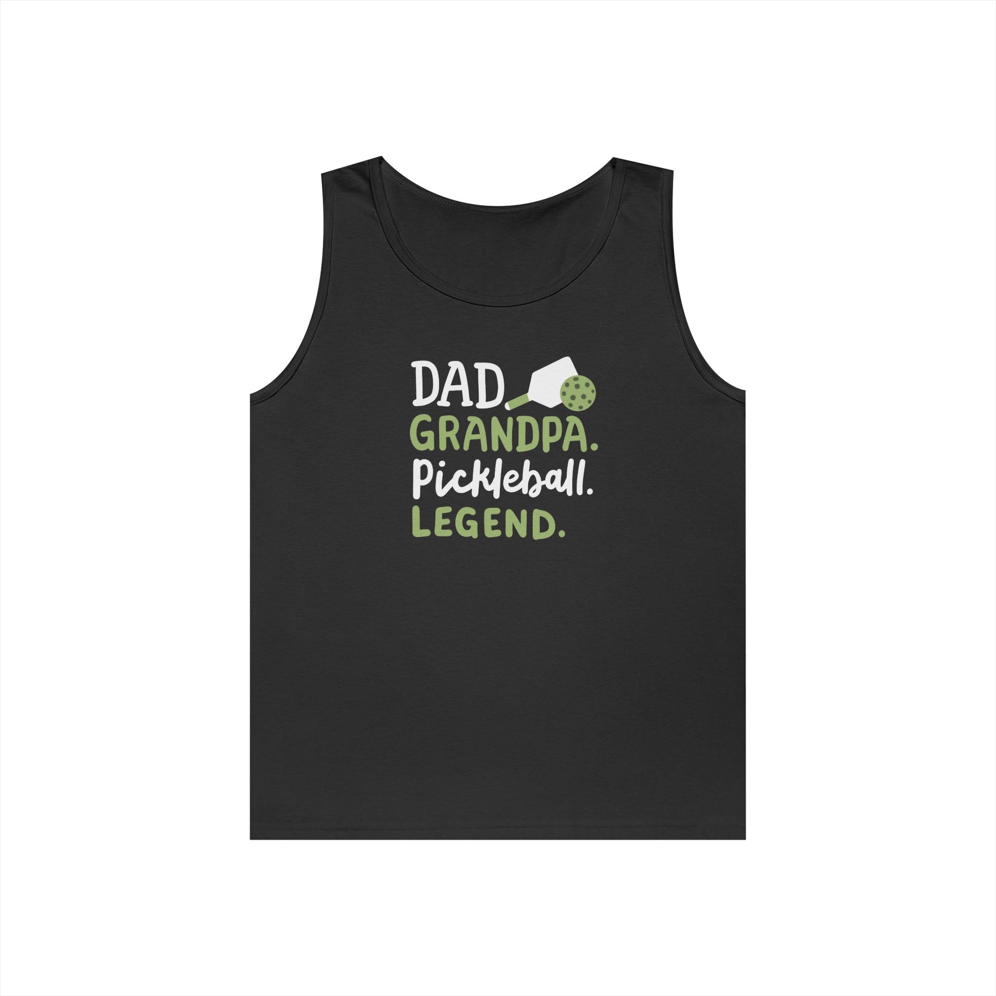 Men's Cool Pickleball Tank Top - Dad Grandpa Pickleball Legend Black