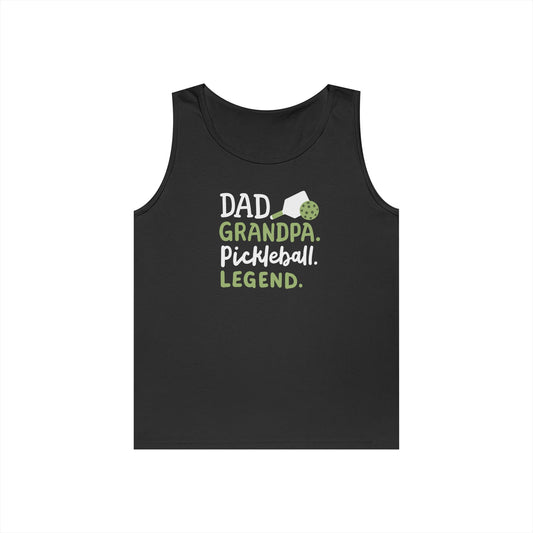 Men's Cool Pickleball Tank Top - Dad Grandpa Pickleball Legend Black